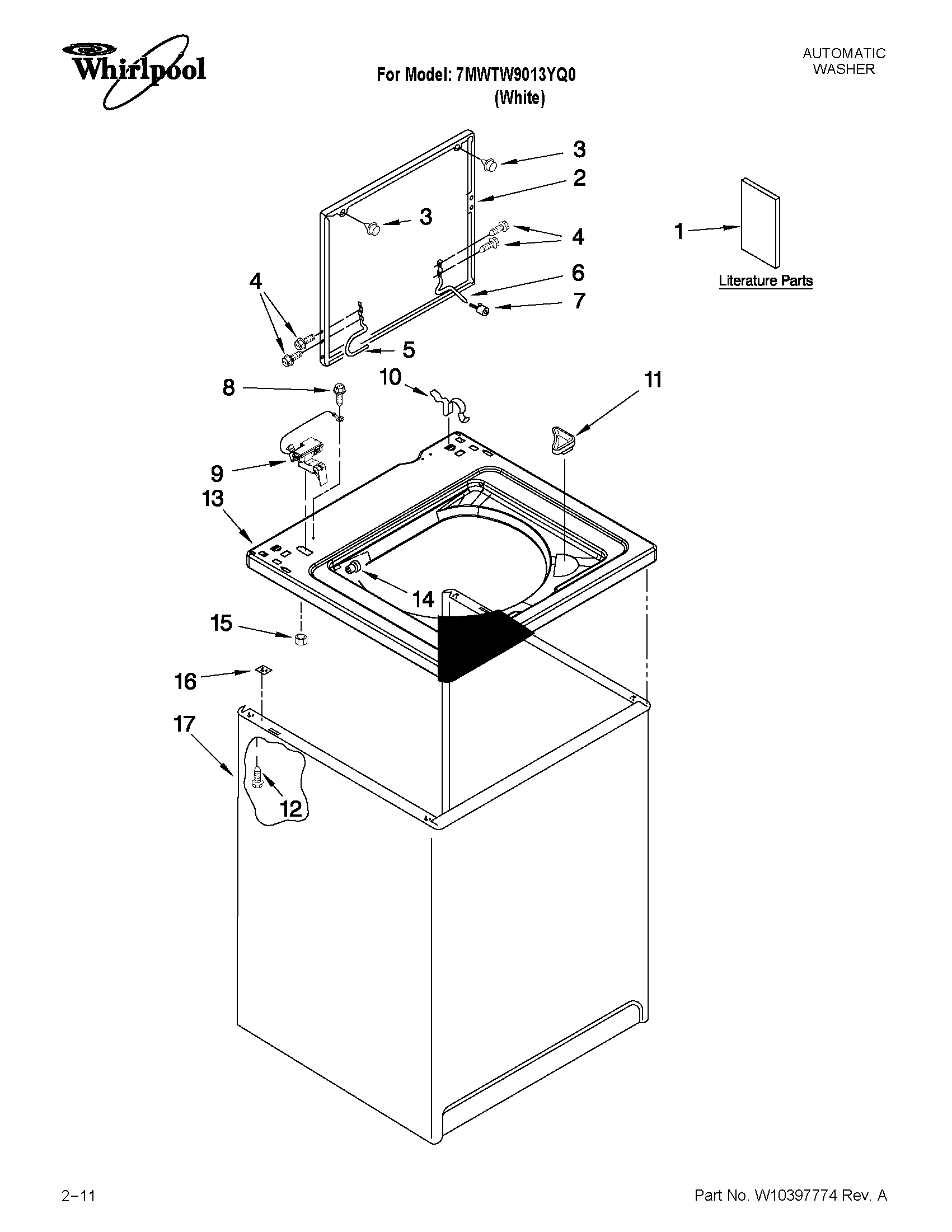 TOP AND CABINET PARTS