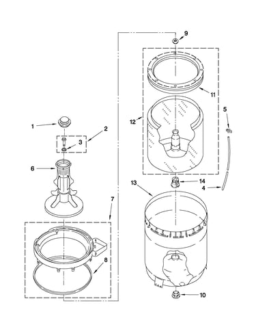 Agitator, basket and tub parts