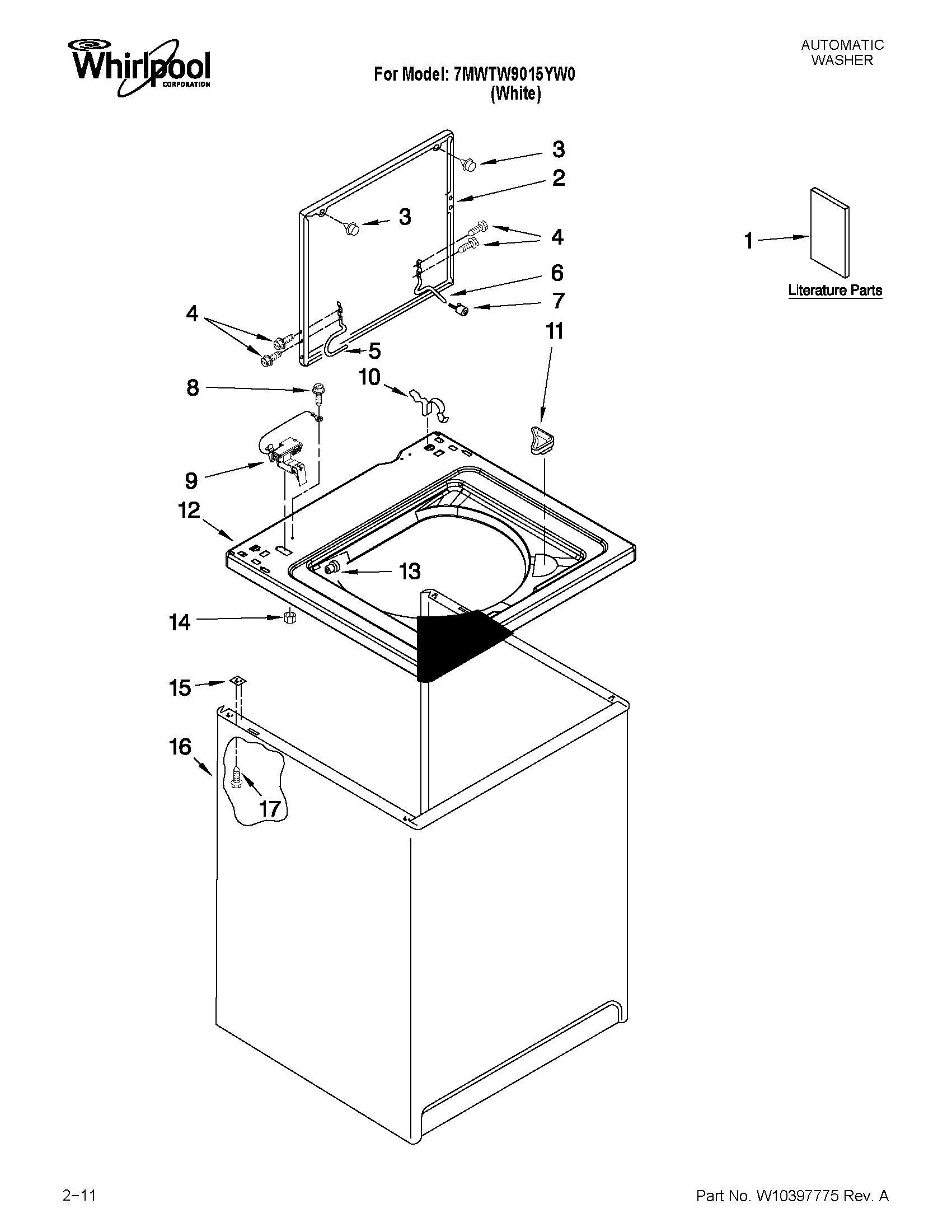 Top and cabinet parts