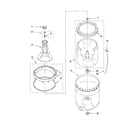 Whirlpool 7MWTW9015YW0 agitator, basket and tub parts diagram