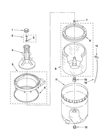 Agitator, basket and tub parts