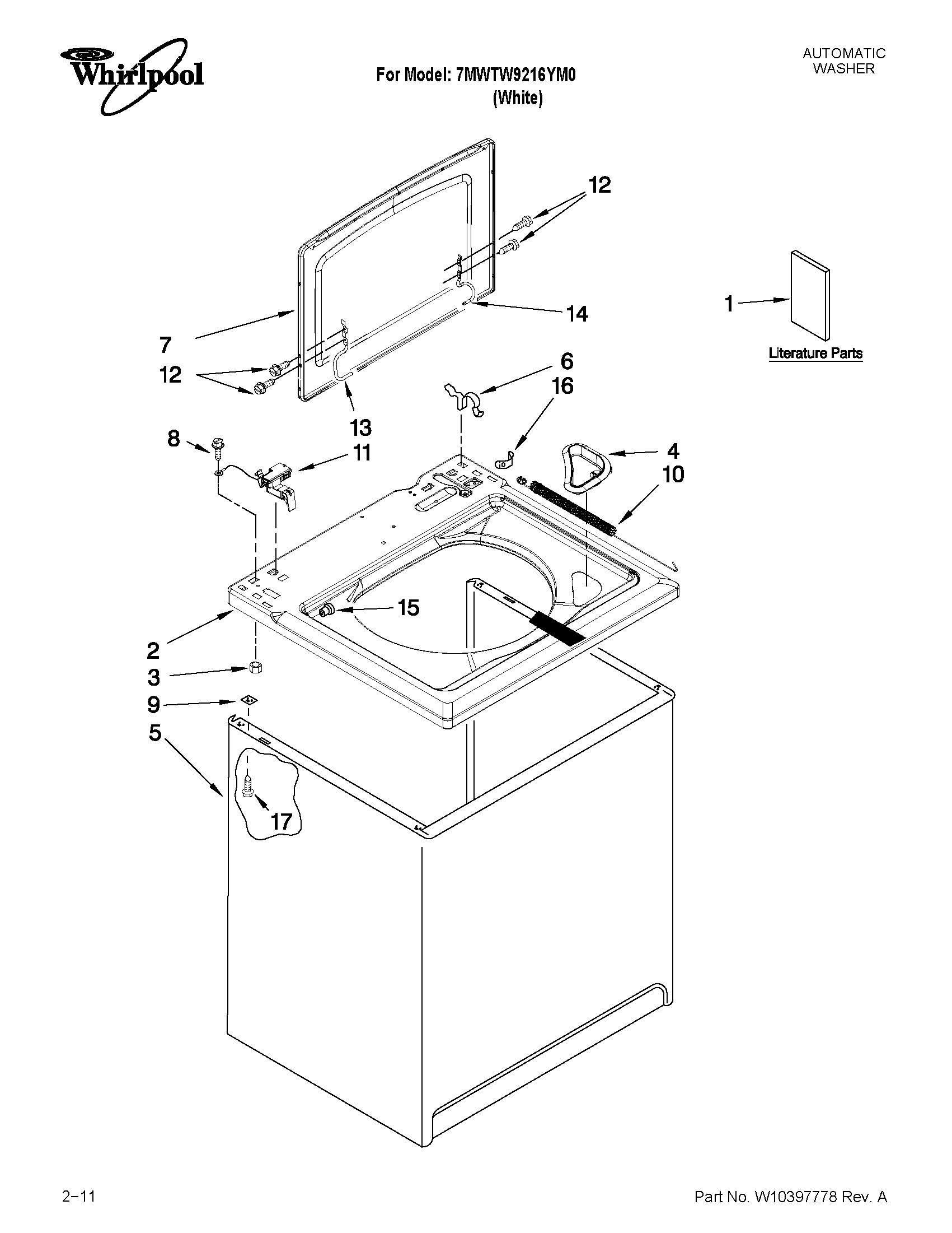 TOP AND CABINET PARTS