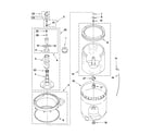 Whirlpool 7MWTW9216YM0 agitator, basket and tub parts diagram