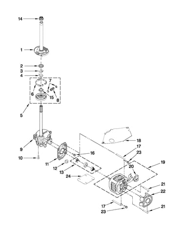Brake, clutch, gearcase, motor and pump parts