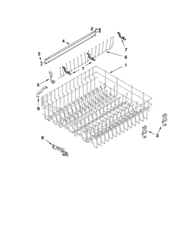 Upper rack and track parts