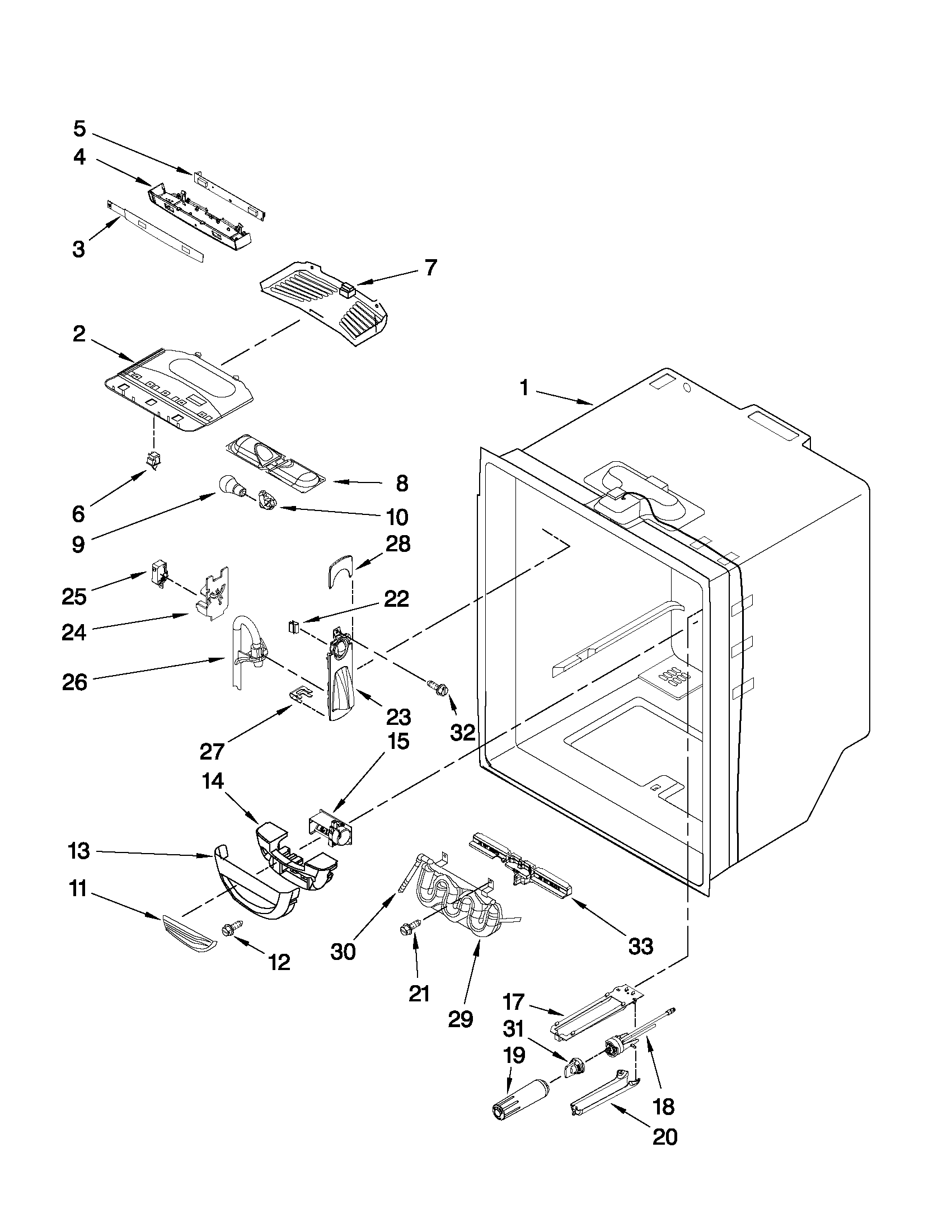 REFRIGERATOR LINER PARTS