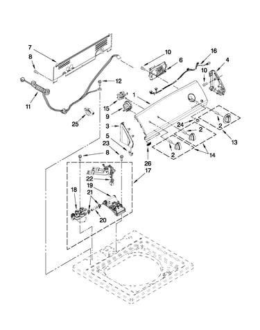 Controls and water inlet parts