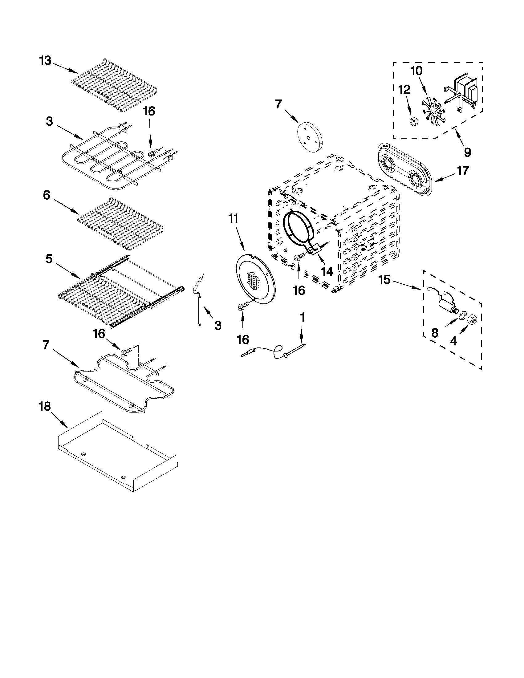 Internal oven parts