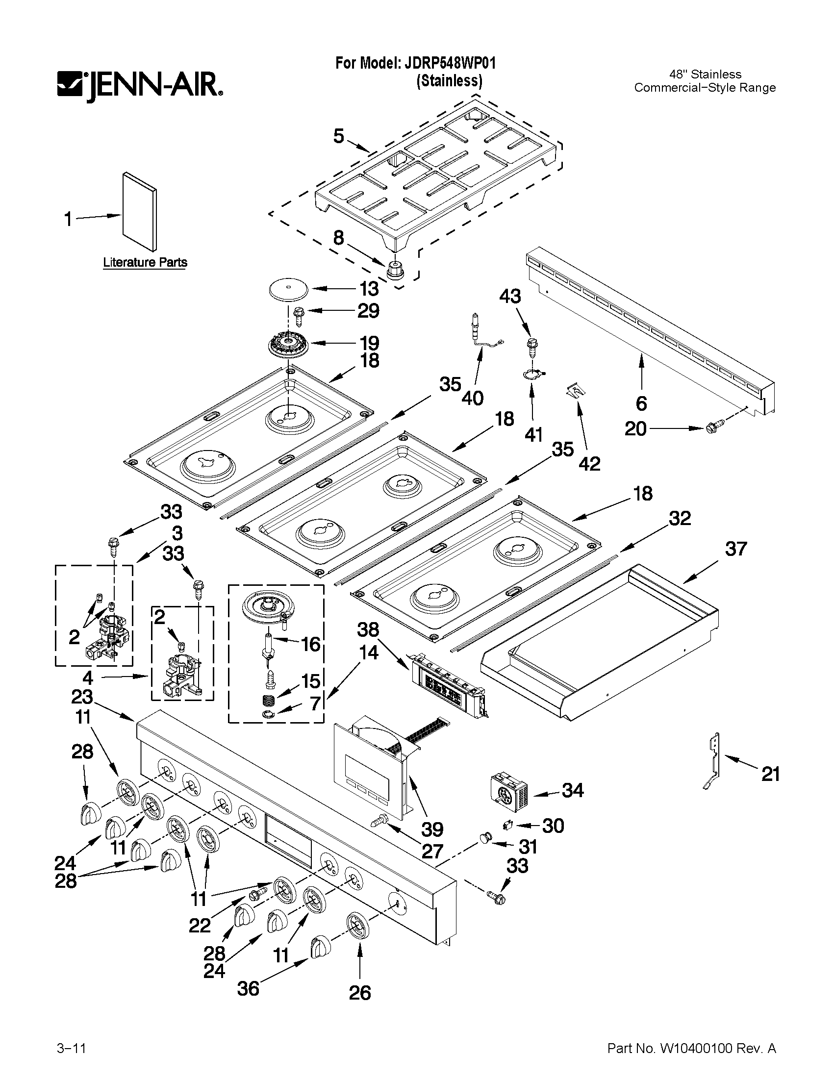 COOKTOP, BURNER AND GRATE PARTS