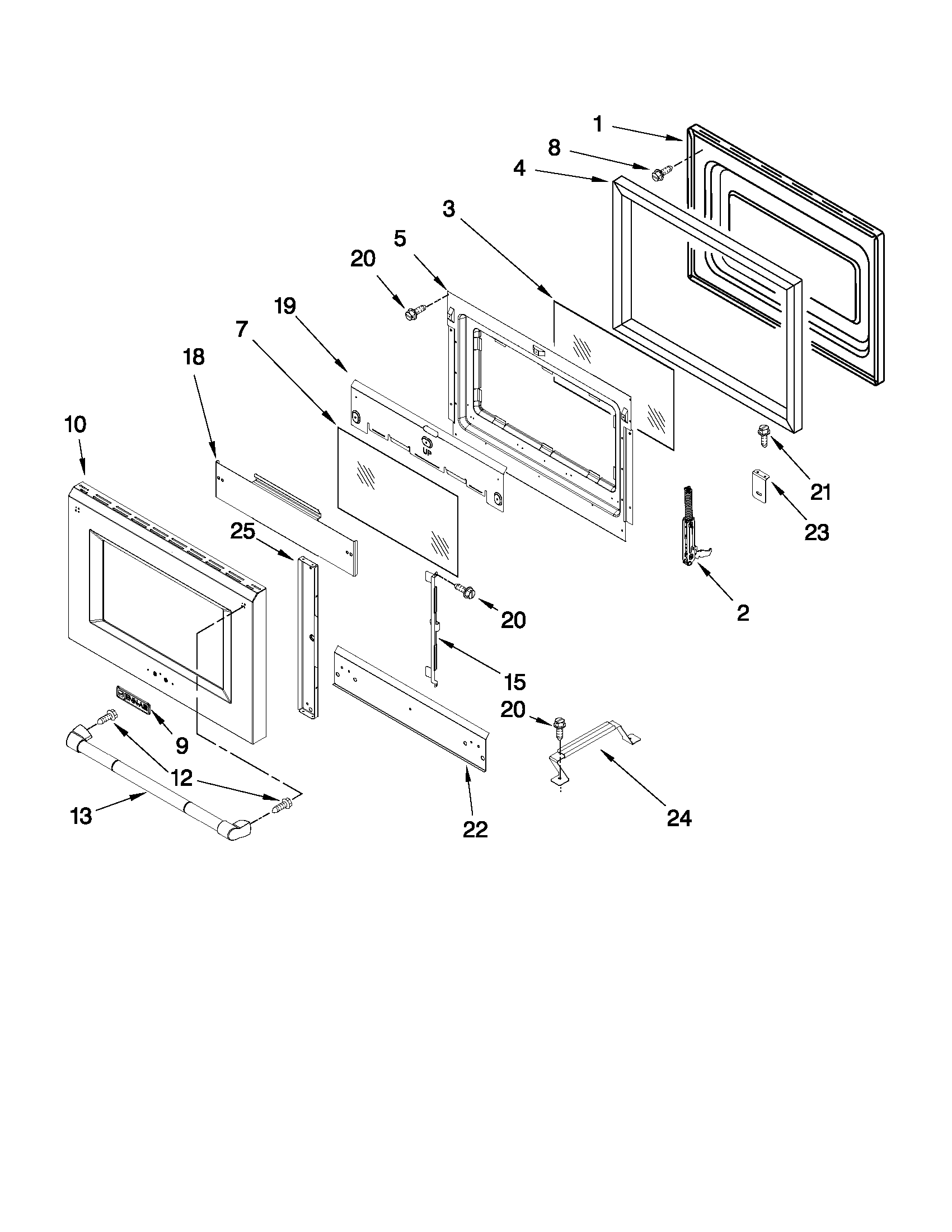 30" OVEN DOOR PARTS