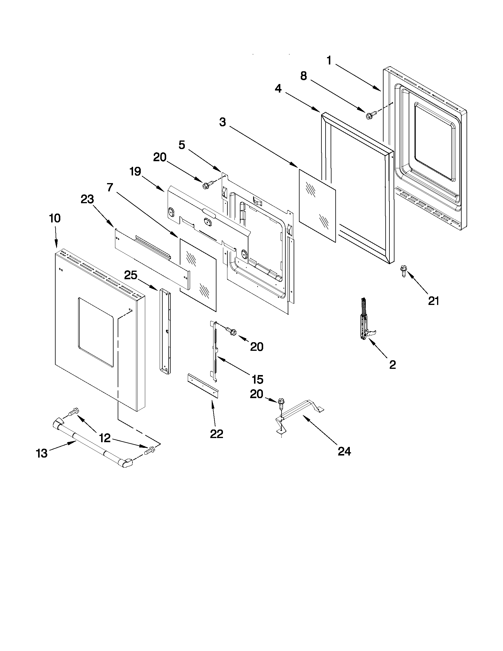 18" OVEN DOOR PARTS