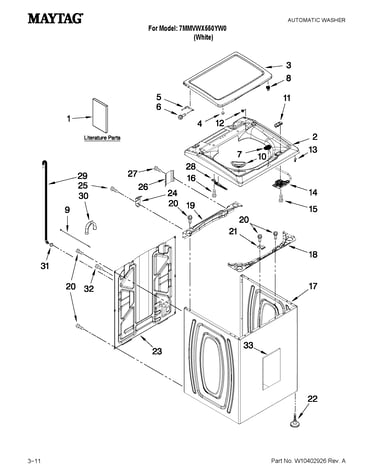 Top and cabinet parts