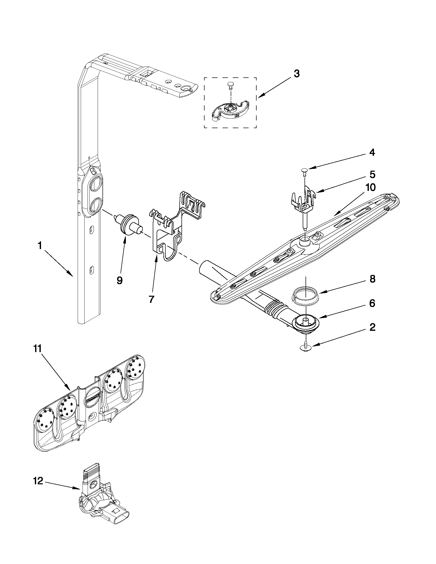 UPPER WASH AND RINSE PARTS