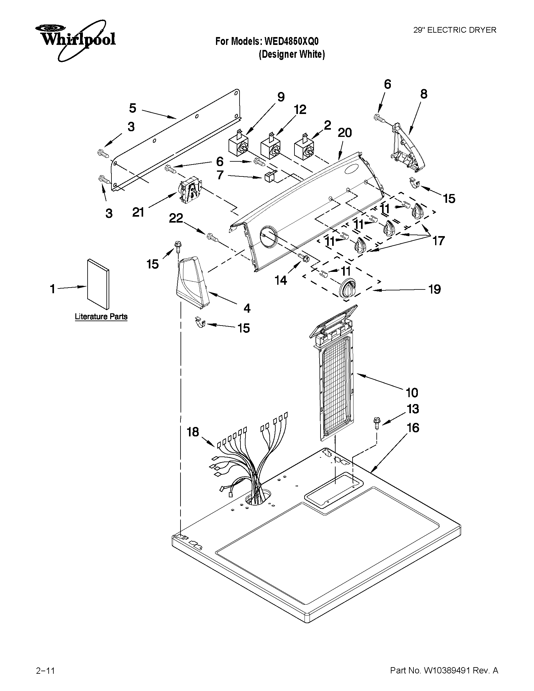 Top and console parts