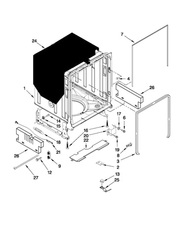 Tub and frame parts