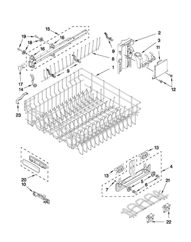 Upper rack and track parts