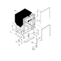 KitchenAid KUDE20IXWH1 tub and frame parts diagram