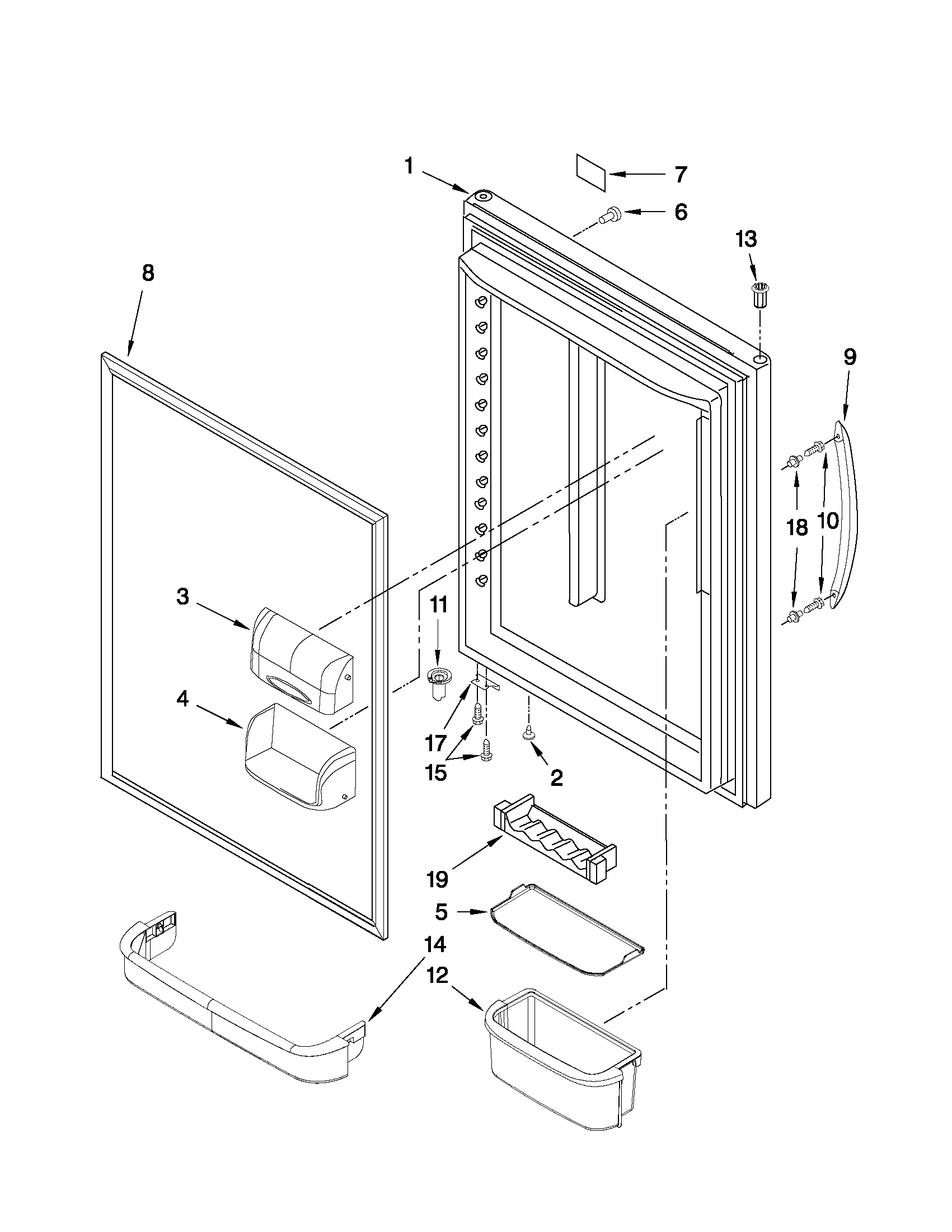 Refrigerator door parts