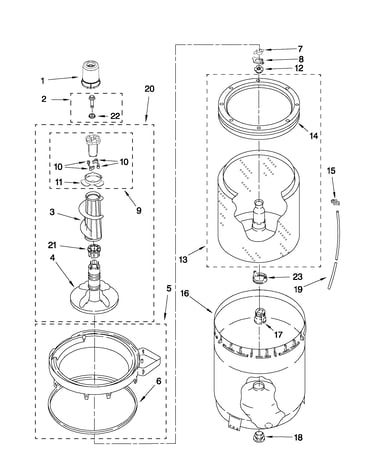 Agitator, basket and tub parts