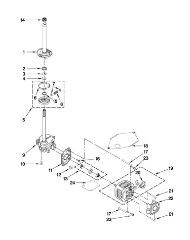 Brake, clutch, gearcase, motor and pump parts