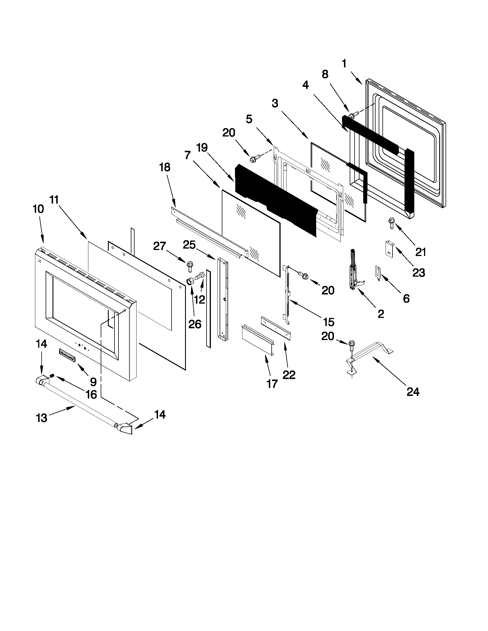 OVEN DOOR PARTS