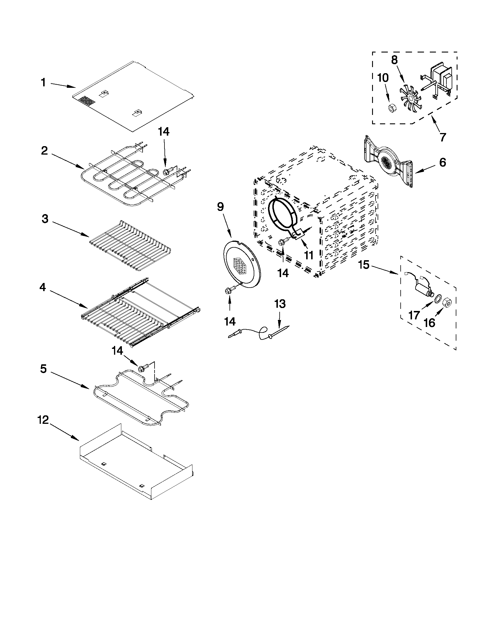 Internal oven parts