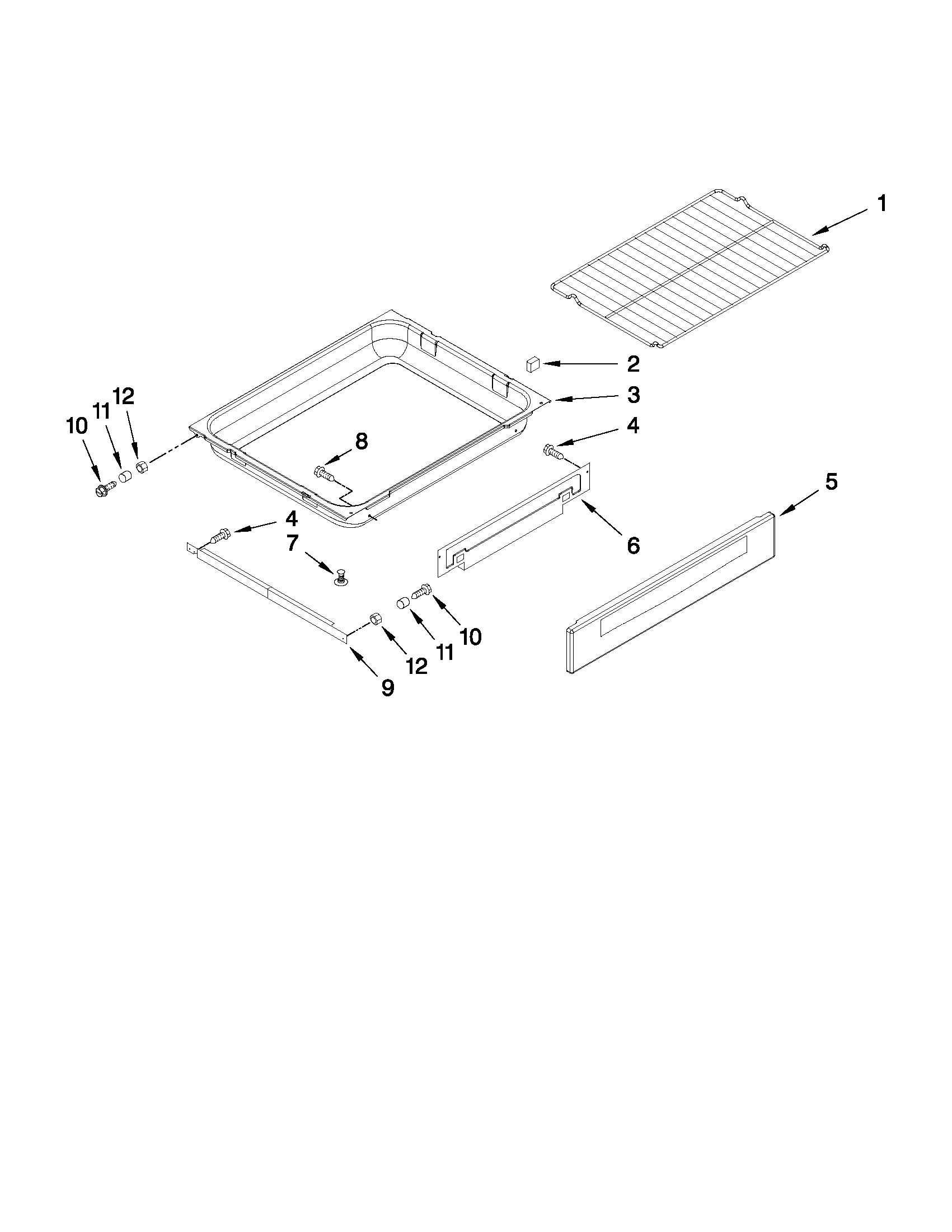 Drawer and rack parts