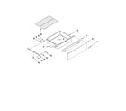 Maytag MER8772WW0 drawer and rack parts diagram