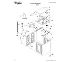 Whirlpool 7MWTW1950YW0 top and cabinet parts diagram