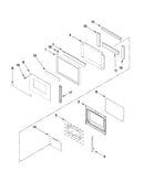 Upper oven door parts