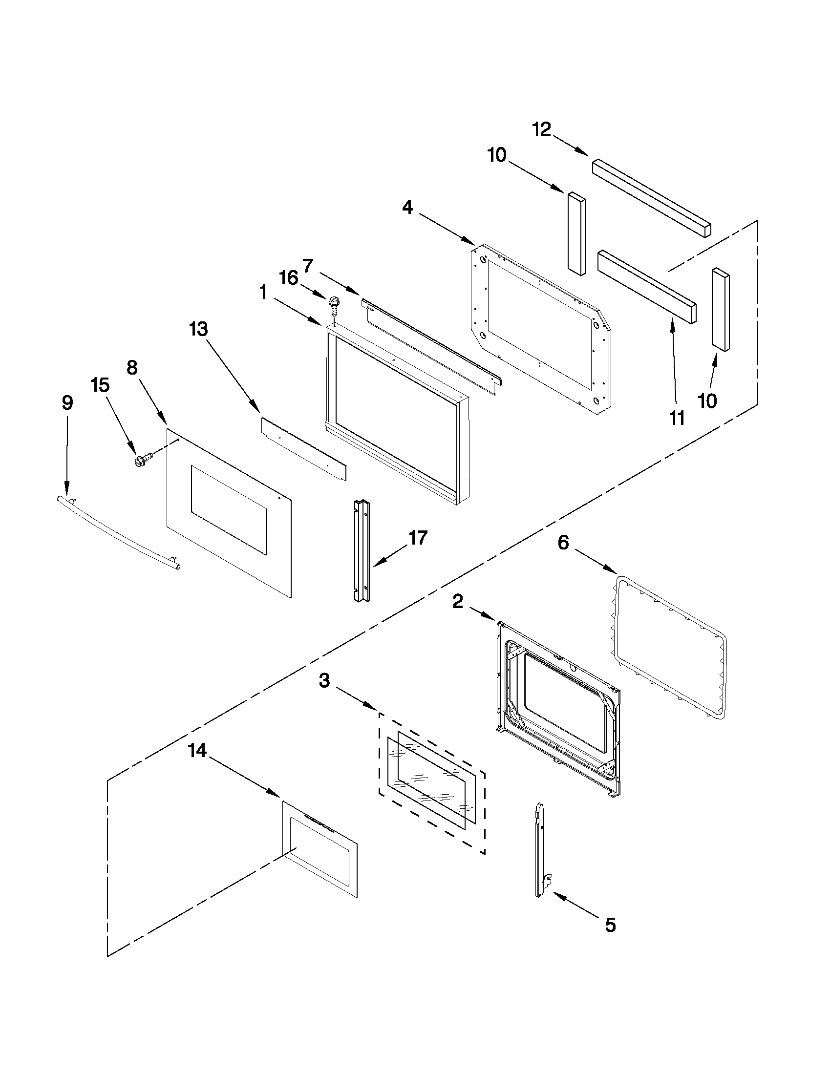 LOWER OVEN DOOR PARTS