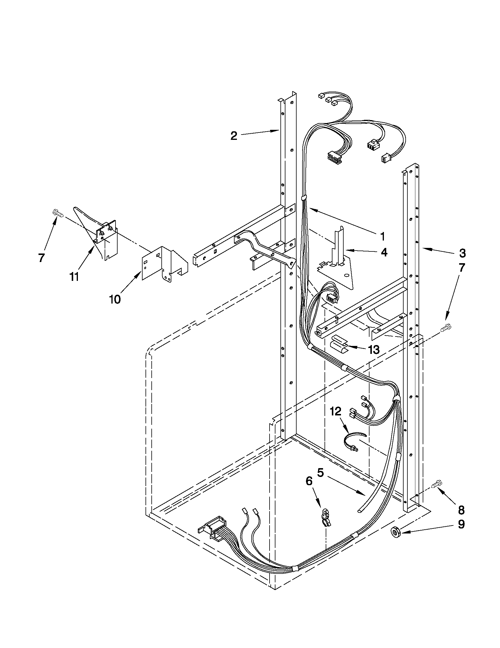 DRYER SUPPORT AND WASHER HARNESS PARTS