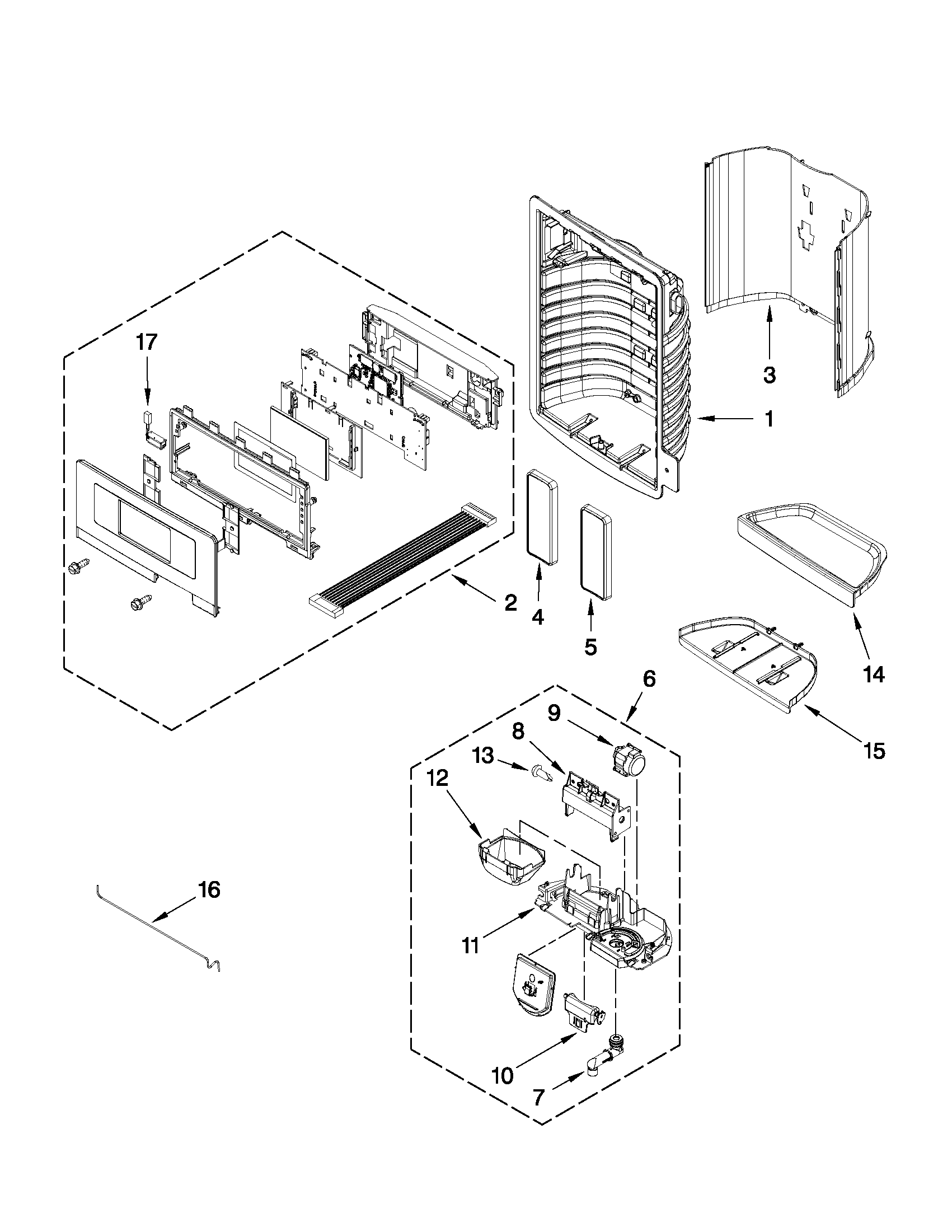 Dispenser front parts