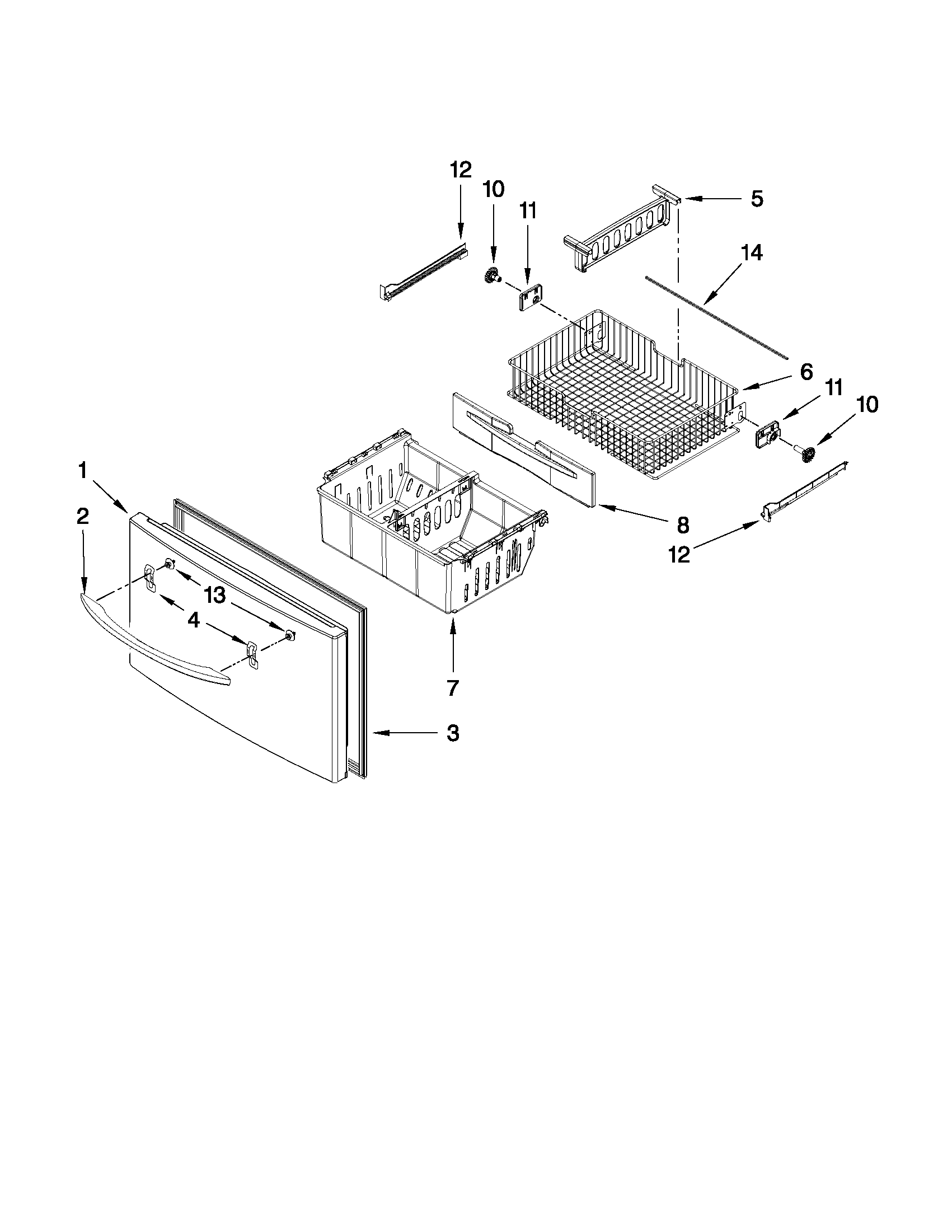 Freezer door parts