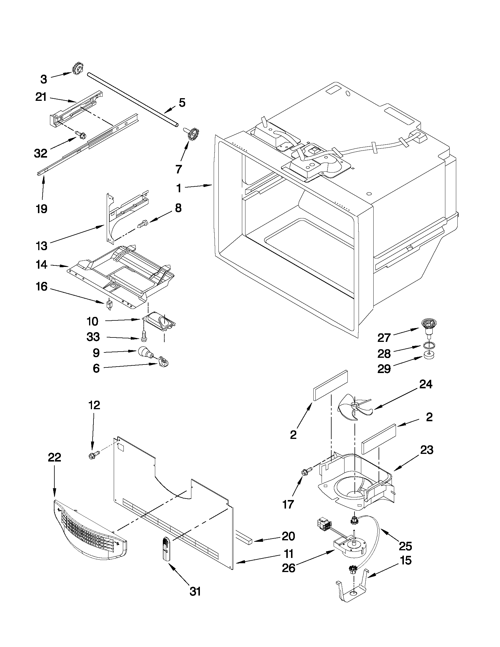 Freezer liner parts