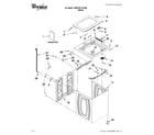 Whirlpool 7MWTW1710YM0 top and cabinet parts diagram
