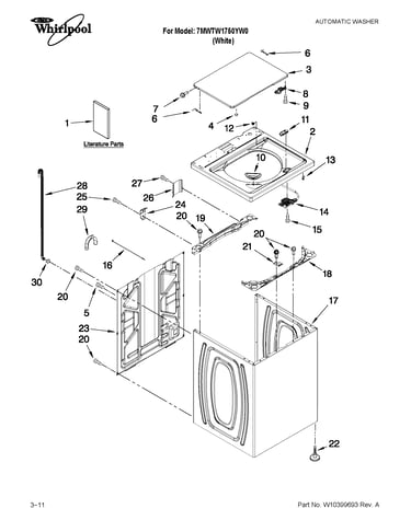 Top and cabinet parts