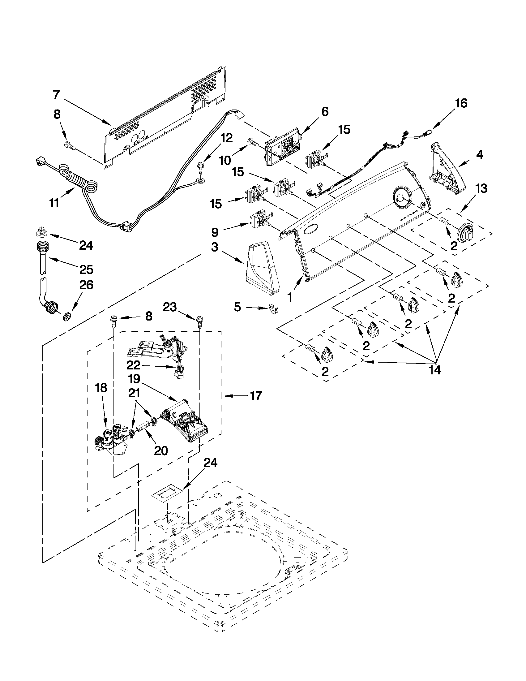 Console and water inlet parts