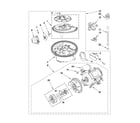 KitchenAid KUDC10FXSS2 pump, washarm and motor parts diagram