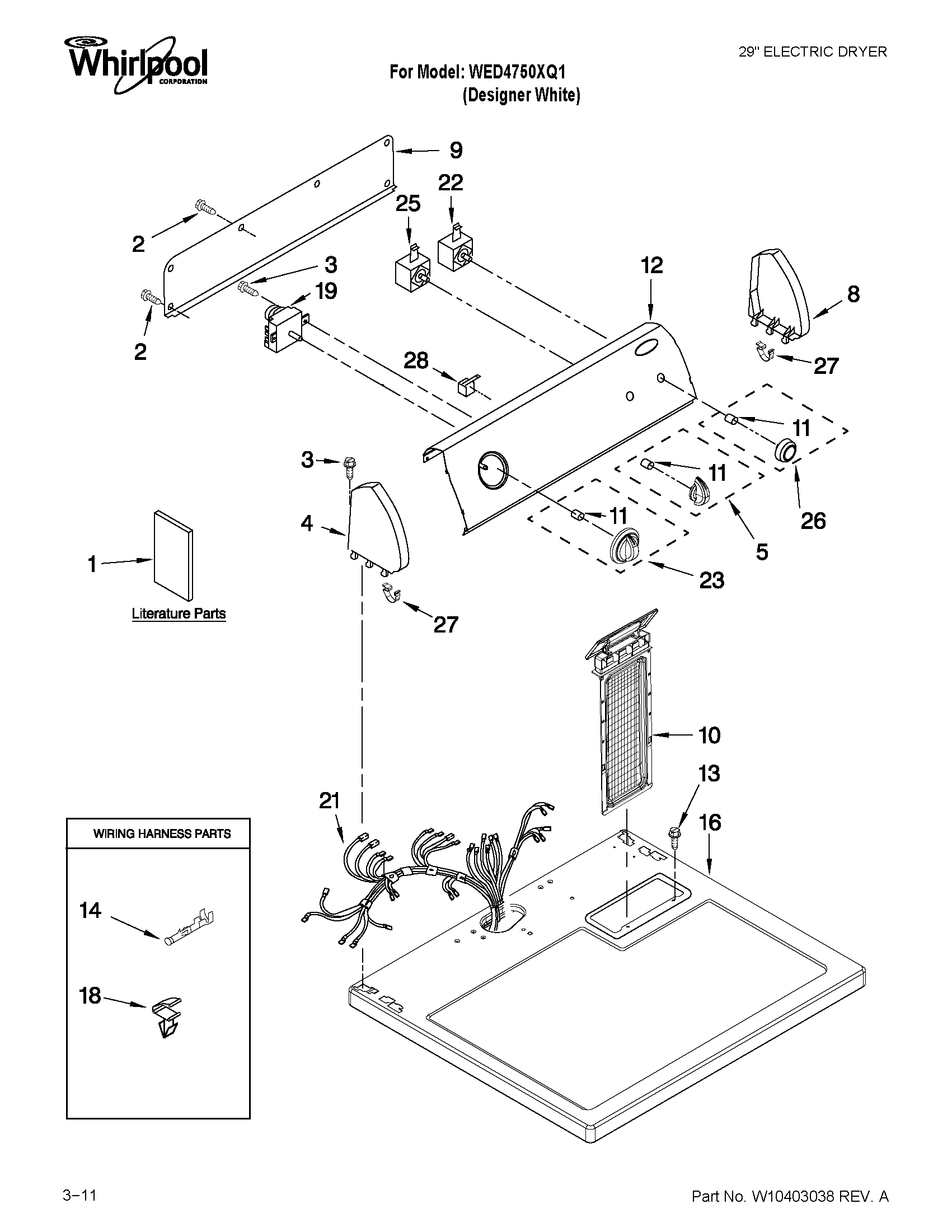 Top and console parts