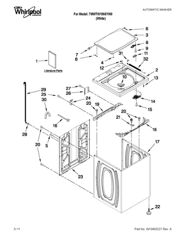 Top and cabinet parts