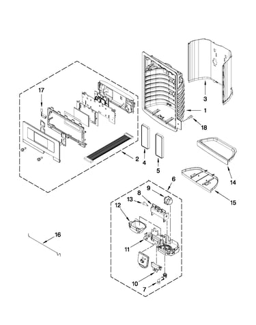 Dispenser front parts