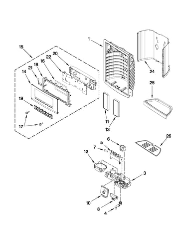 Dispenser front parts