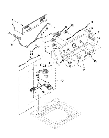 Controls and water inlet parts