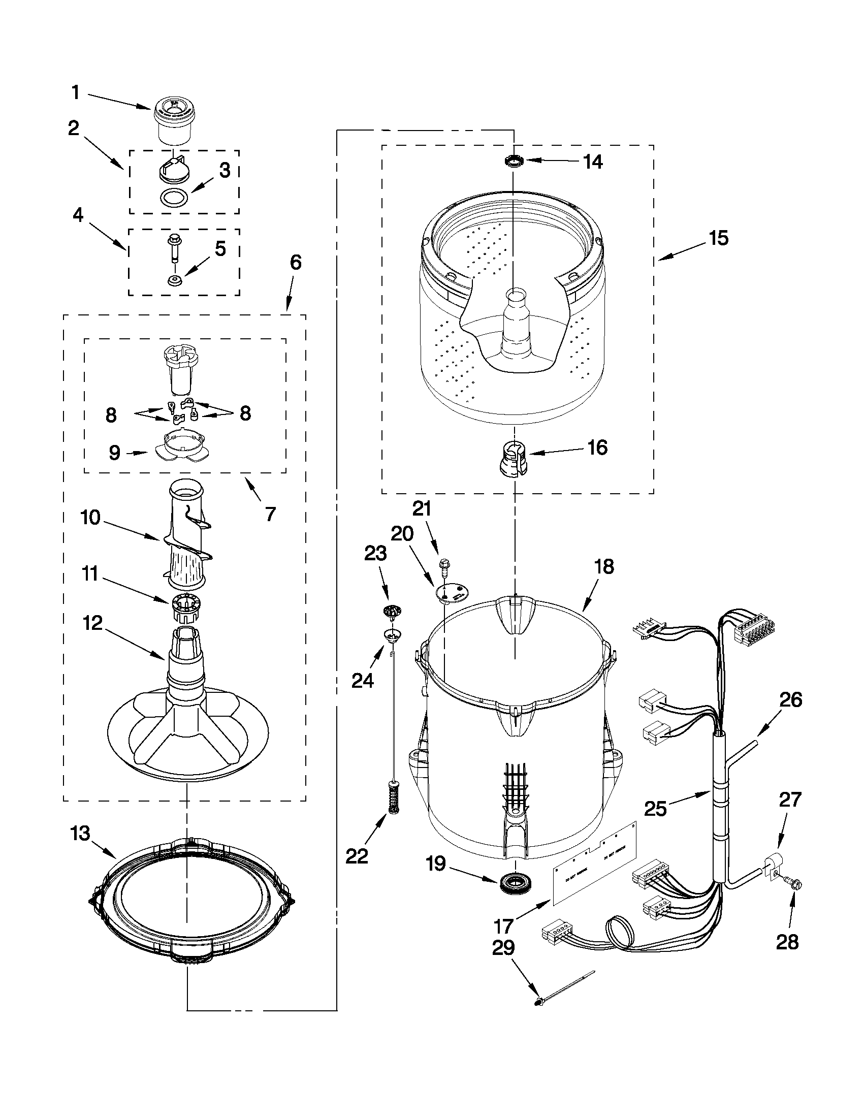 Basket and tub parts