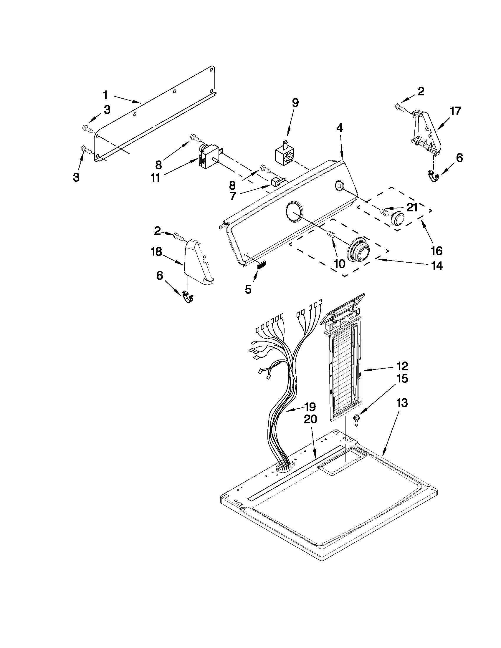 Top and console parts