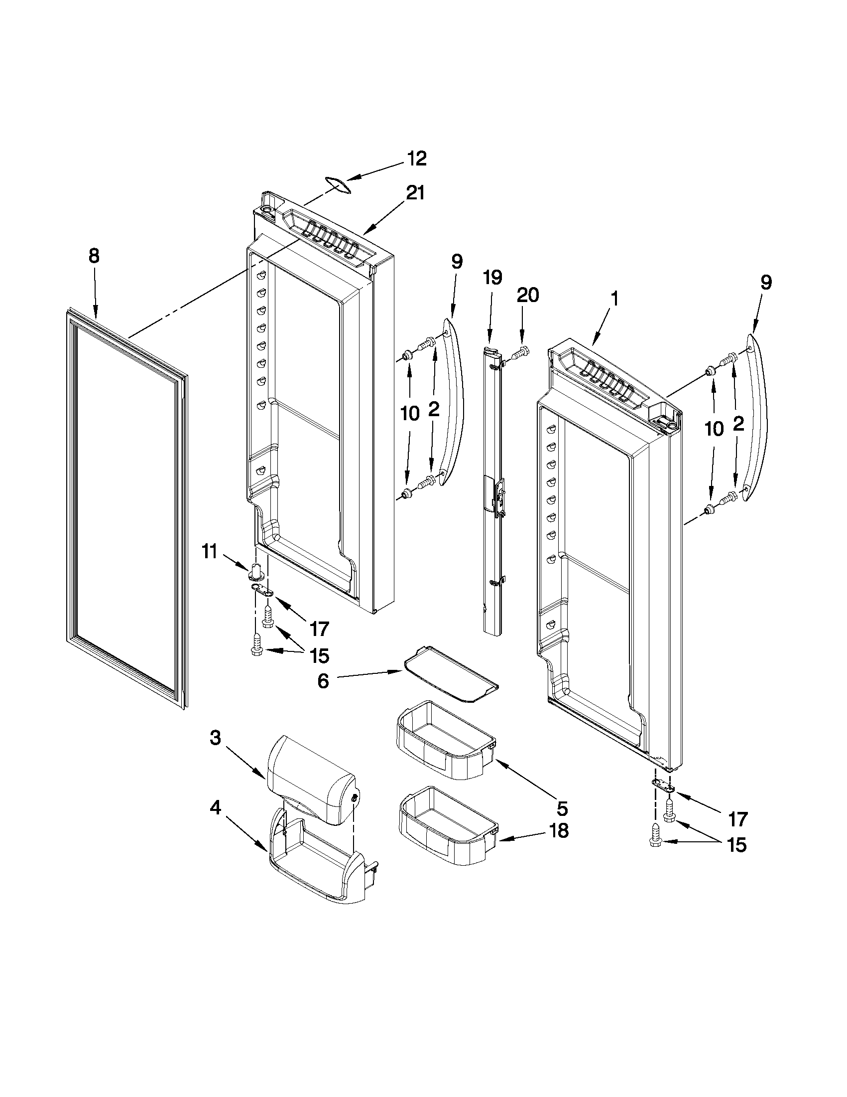 Refrigerator door parts