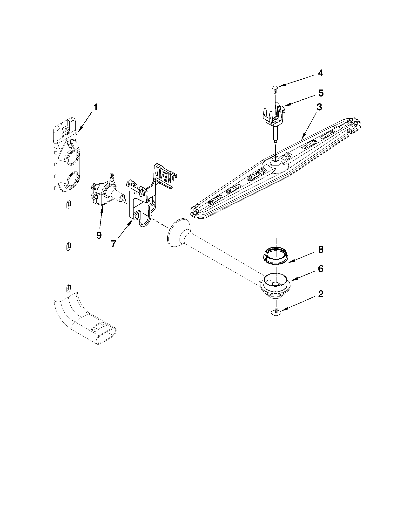 Upper wash and rinse parts
