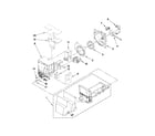Whirlpool GI6SDRXXB03 motor and ice container parts diagram