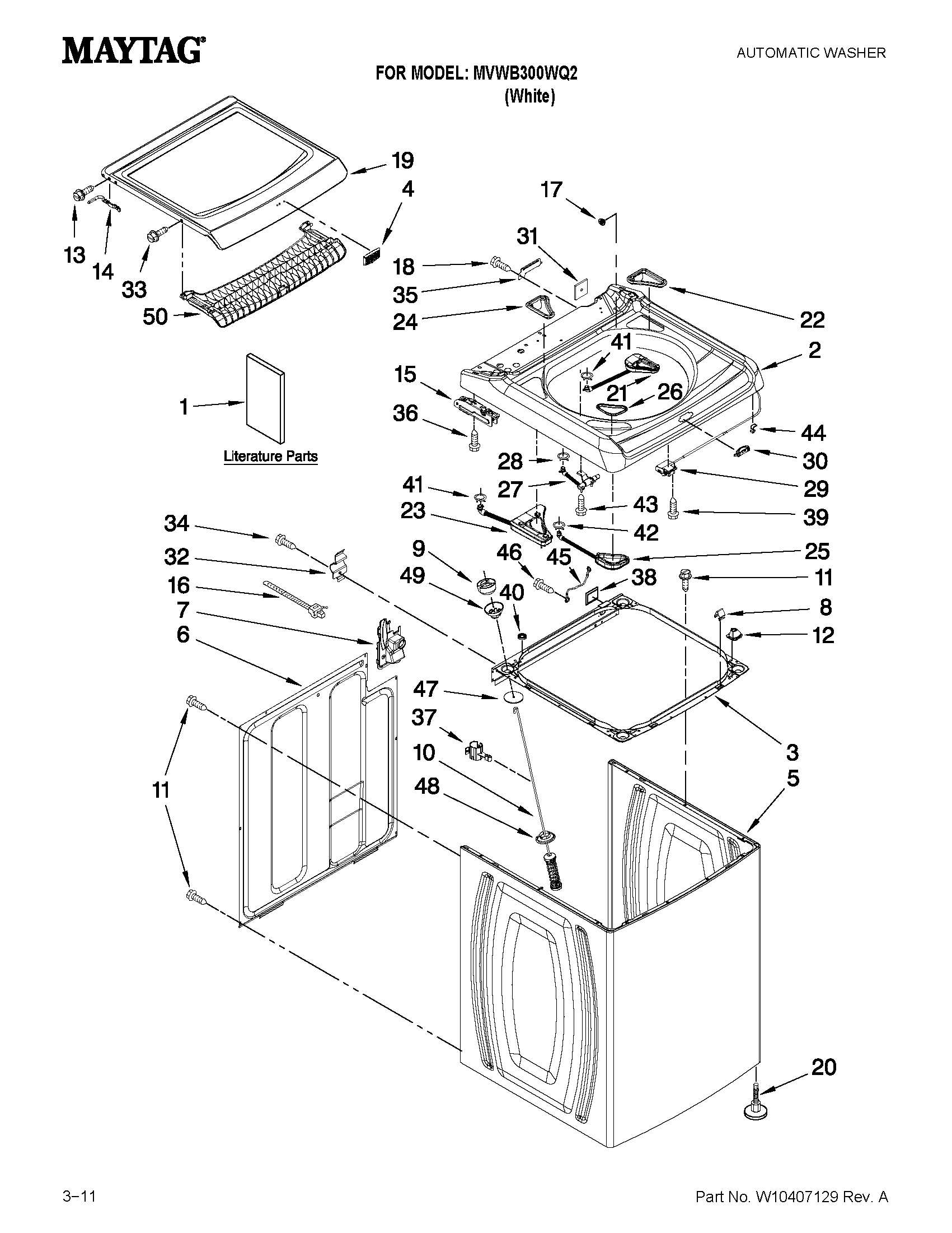 Top and cabinet parts